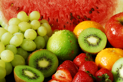 Colorful fresh group of fruits