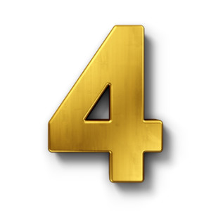 The number 4 in gold